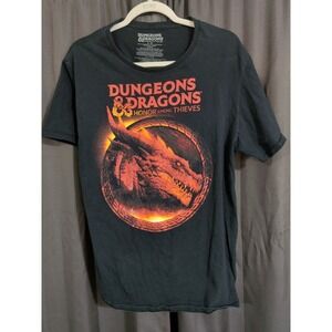 Dungeons & Dragons Honor Among Thieves Mens L Black Graphic T-Shirt Dragon 2023